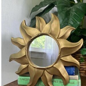 Vintage Gold Sunburst Wall Mirror
